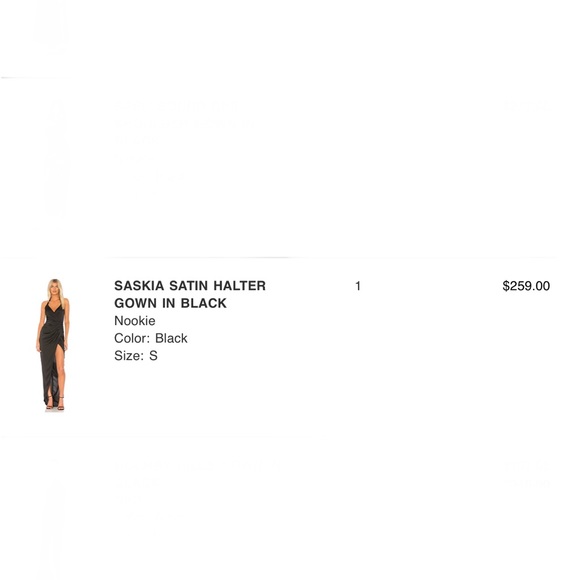 saskia satin long sleeve gown